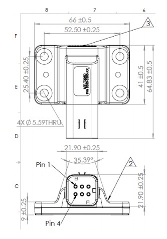Mechanical Drawing - ACEINNA MTLT305D Dynamic Tilt Senor Module